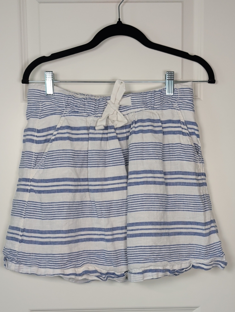J. Crew White and Blue Striped Drawstring Shorts - Picture 3 of 9
